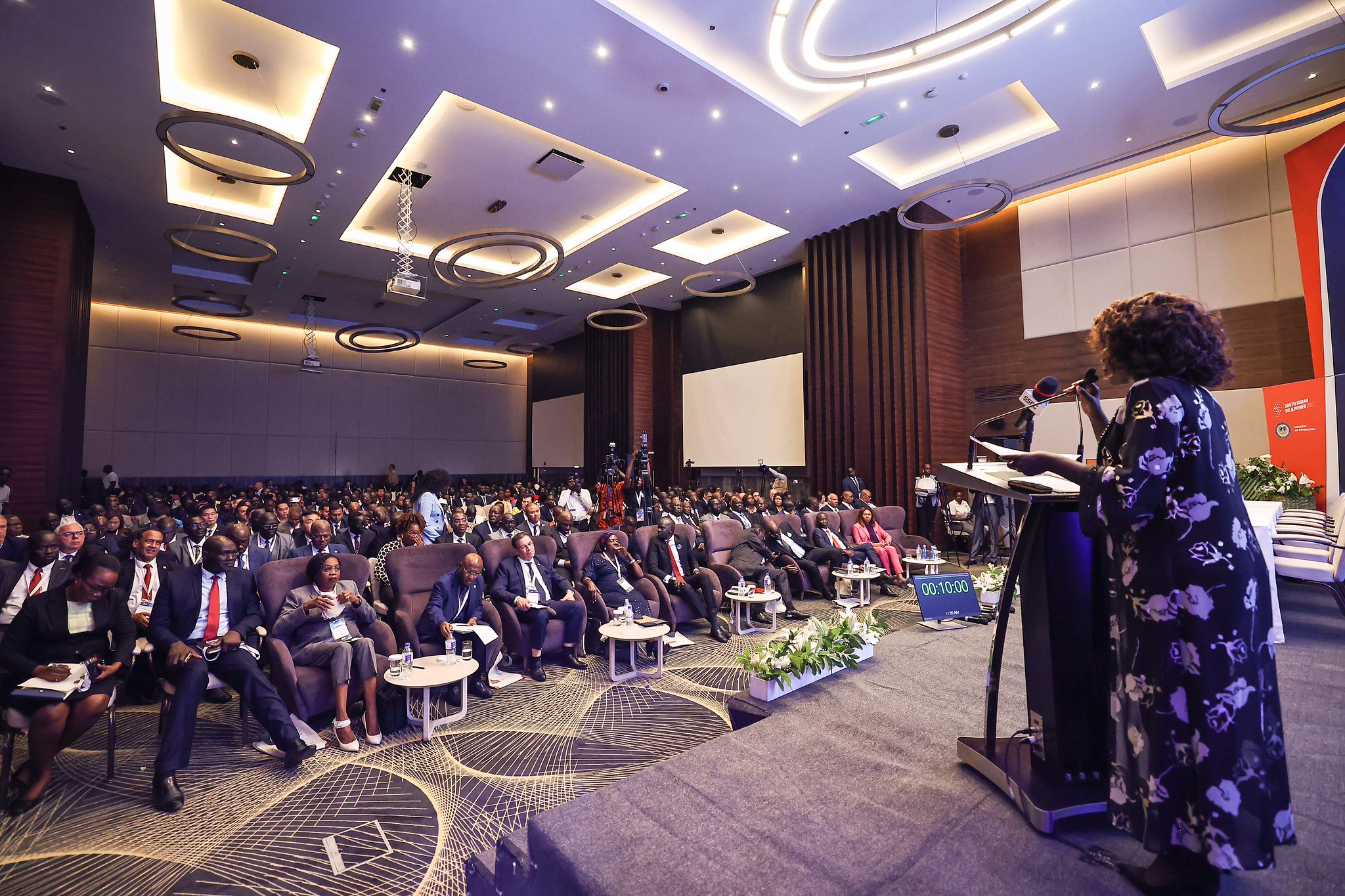 A keynote speaker addressing delegates at the South Sudan Oil & Power conference